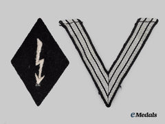 Germany, SS. A Pair of Rank and Trade Insignia