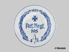 Germany, Heer. An Artillerie-Regiment 195 Commemorative Plate, by Meissen