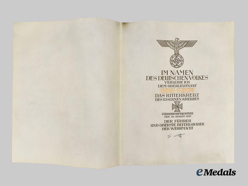 germany,_luftwaffe._a_formal_knight’s_cross_of_the_iron_cross_award_document_to_oberleutnant_hans_sumpf,_eastern_front_k_i_a___m_n_c2322