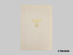 Germany, Third Reich. An Award Document for an Order of the German Eagle, III Class Cross with Swords, to Don Eduardo Lasa Reparaz