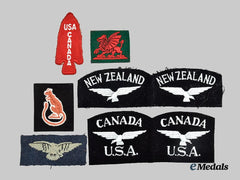 United States, Canada, United Kingdom. Lot of Six Second War Military Embroidered Patches