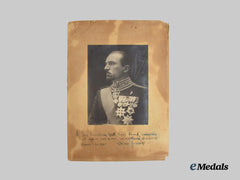 Germany, Third Reich. A Signed Portrait of Dino Grandi Dedicated to Reichsminister Hans Frank