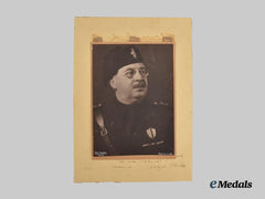 Germany, Third Reich. A Signed Portrait of Arrigo Solmi Dedicated to Reichsminister Hans Frank