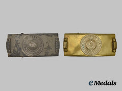 Germany, Imperial. A Pair of Army Telegrapher Belt Buckles