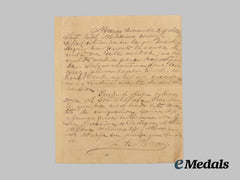 Cuba, Spanish Empire. A Rare Letter Signed by Lieutenant General Antonio Maceo y Grajales, 1884