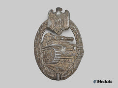 Germany, Wehrmacht. A Panzer Assault Badge, Silver Grade, Hollow Zink Version by Wilhelm Deumer