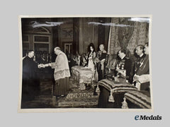 Spain, Fascist State. An Original 1953 Photo of General Franco in the Royal Palace Chapel