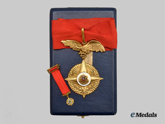 Chile, Republic. A 30 Year Long Service Officer's Decoration, Gold Grade with Miniature