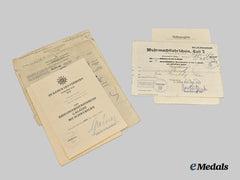 Germany, Heer. A Mixed Lot of Award Documents for Italian Campaign and Eastern Front Service