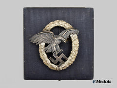 Germany, Luftwaffe. A Rare and Mint Observer's Badge, with Case, by C.E. Juncker