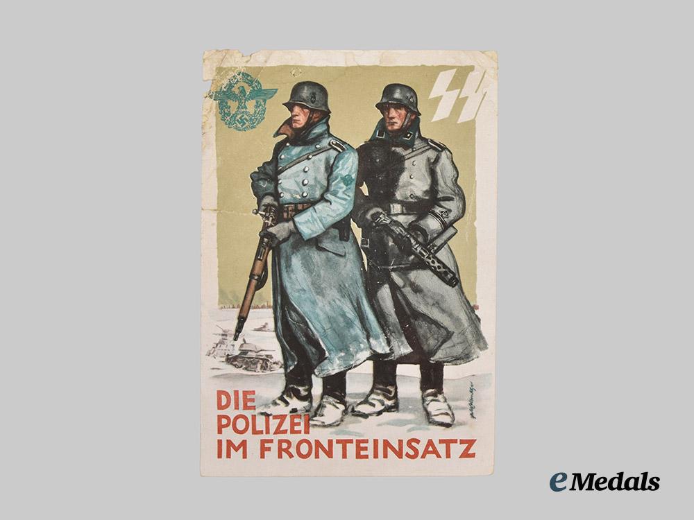 germany,_ordnungspolizei._a_pair_of_service_passes_to_decorated_officers,_with_feldpost_postcard___m_n_c4786