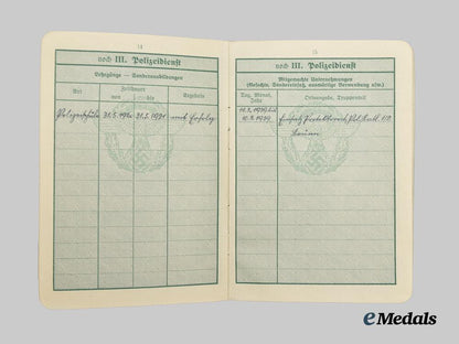 germany,_ordnungspolizei._a_lot_of_service_passes_to_decorated_officers,_with_postcard___m_n_c4800