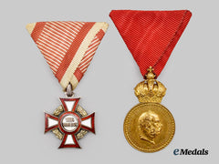 Austria, Imperial. A Military Merit Cross and Military Merit Medal, in Bronze