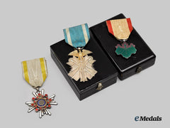 Japan, Empire. A Lot of Three Awards and Decorations (Rising Sun/Sacred Treasure/Golden Kite)