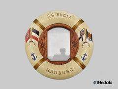 Germany, Imperial. An S.S. Rugia Trench Art-Style Picture Frame