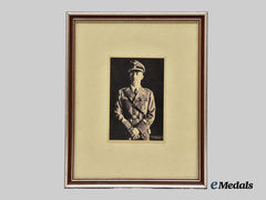 Germany, SS. A Signed Postcard of Reichsführer-SS Heinrich Himmler, in Frame