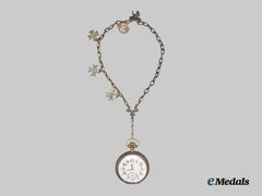 Germany, Imperial. A Pocket Watch for Railway Personnel, with Patriotic Chain, by Eugen Porcher