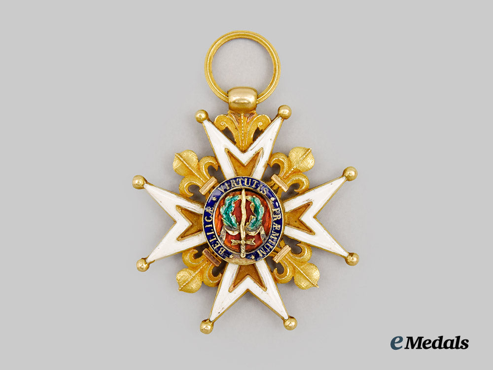 france,_kingdom._an_order_of_st._louis_in_gold,_knight,_with_miniature,_c.1810___m_n_c5476