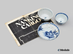 China, Empire. A Three-Piece Set of Porcelain Recovered from the Geldermalsen; The Nanking Cargo, c. 1752