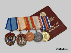 Russia, Soviet Union. A Medal Bar for Distinguished Labour Service to Vladimir Nikitovich Osipenko