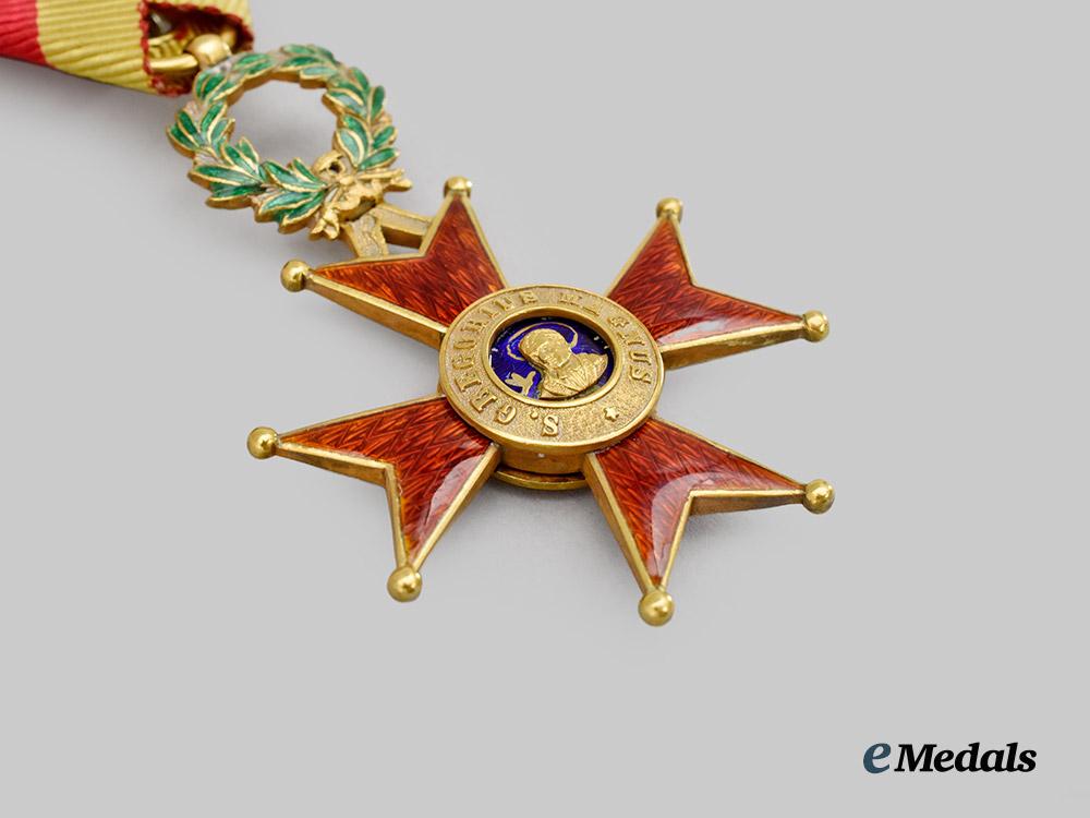 vatican,_papal_state._a_cased_pontifical_equestrian_order_of_st._gregory_the_great,_for_civil_merit,_in18kt_gold,_by_vincent_mayer’s_sons,_c.1880___m_n_c6242