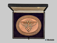 Germany, NSFK. A 1938 Germany Flight Day Commemorative Table Medal, with Award Document and Case