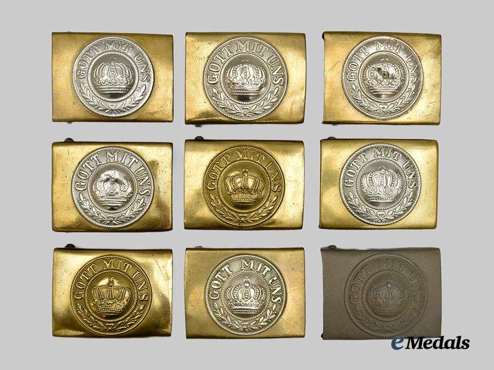 germany,_imperial._a_mixed_lot_of_nine_heer_e_m/_n_c_o_ranks_belt_buckles___m_n_c7185