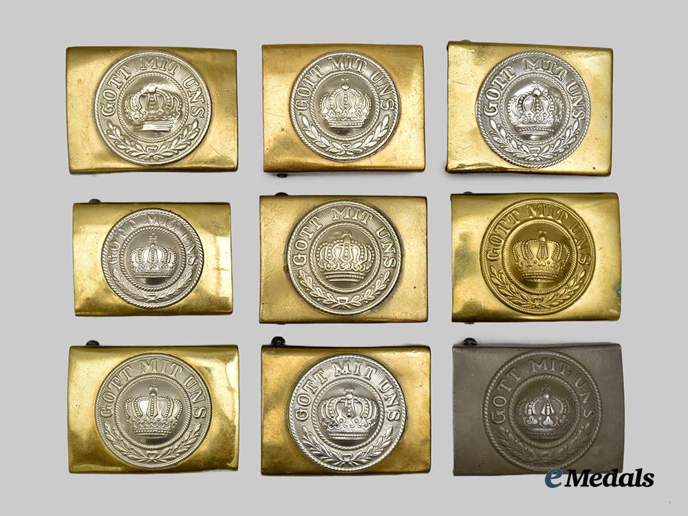 germany,_imperial._a_mixed_lot_of_nine_heer_e_m/_n_c_o_ranks_belt_buckles___m_n_c7201