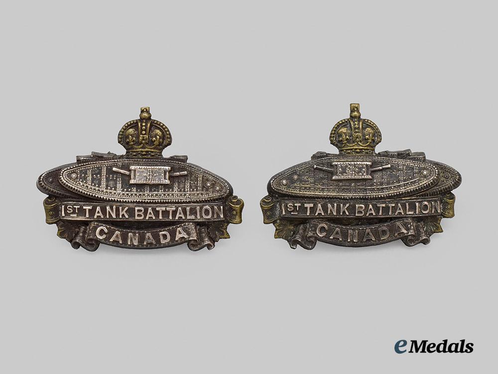 canada,_c_e_f._a_set_of1st_canadian_tank_battalion_officers_collar_badges,1918___m_n_c7713