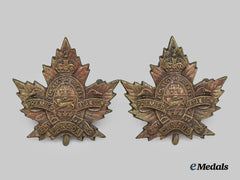 Canada, CEF. A Set of 2nd Quebec Regiment, 1st Depot Battalion, Military District No.5 Collar Badges