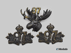 Canada, Dominion. A Set of 97th Algonquin Rifles Badges, by Gaunt, London, 1904