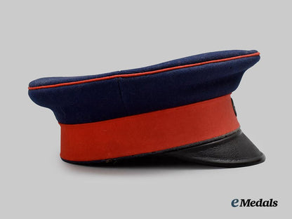 germany,_imperial._a_prussian_infantry_dark_blue_visor_cap,_named_and_unit-_attributed_example,_by_carl_rauschke___m_n_c8235