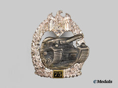 Germany, Federal Republic. A Panzer Assault Badge, Special Grade for 75 Engagements, by Rudolf Souval, Exhibition Example, c. 1970