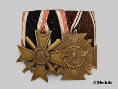 Germany, Third Reich. A Medal Bar for Second World War and NSDAP Service