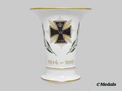 Germany, Imperial. A First World War Patriotic Vase, by Meissen Porcelain