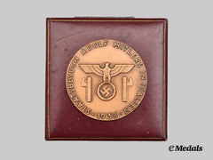 Germany, NSDAP. A Rare 1938 AH Rome Visit Commemorative Medal, with Case, by Julius Nottbrock