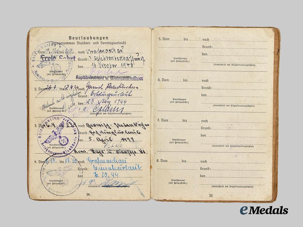 germany,_kriegsmarine._a_gebührnisbuch_and_documents_to_leo_lang,_youth_conscript_serving_in_naval_region_norway___m_n_c9067