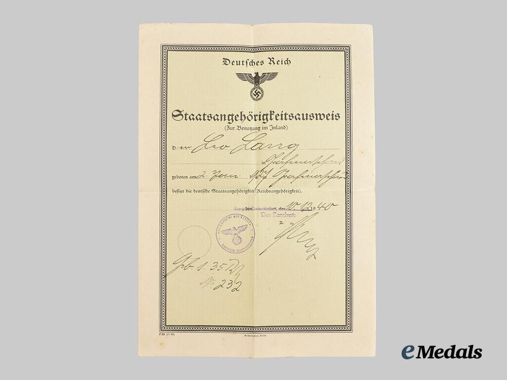germany,_kriegsmarine._a_gebührnisbuch_and_documents_to_leo_lang,_youth_conscript_serving_in_naval_region_norway___m_n_c9076