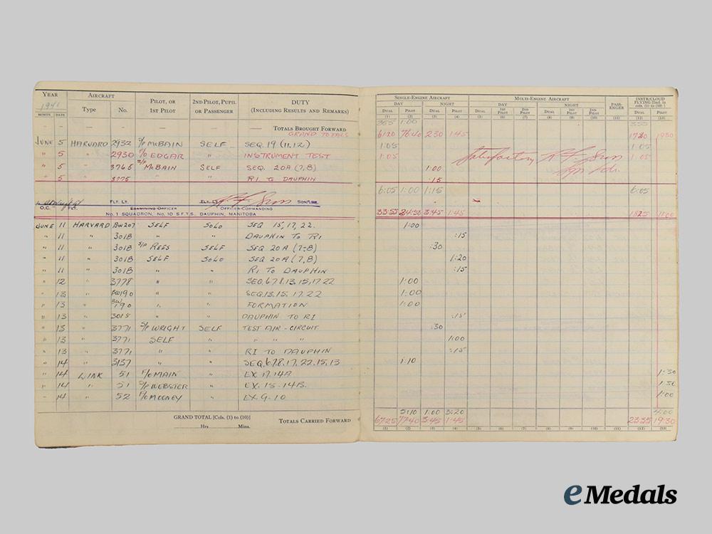 canada,_commonwealth._an_air_crew_europe&_logbook_group_to_flying_officer_hayes,_r_c_a_f,_lost_over_dusseldorf___m_n_c9093