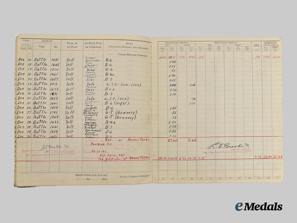 canada,_commonwealth._an_air_crew_europe&_logbook_group_to_flying_officer_hayes,_r_c_a_f,_lost_over_dusseldorf___m_n_c9096