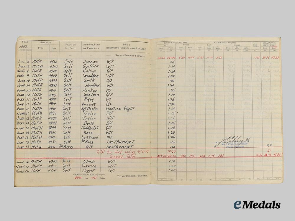 canada,_commonwealth._an_air_crew_europe&_logbook_group_to_flying_officer_hayes,_r_c_a_f,_lost_over_dusseldorf___m_n_c9099