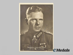 Germany, Wehrmachr. A Signed Postcard of General der Panzertruppe Gerhard Graf von Schwerin