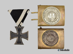 Germany, Imperial. A 1914 Iron Cross II Class, with Heer Enlisted Personnel Belt Buckles