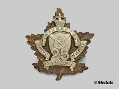 Canada, CEF. A 25th Infantry Battalion "Victoria Rifles" Officer's Cap Badge