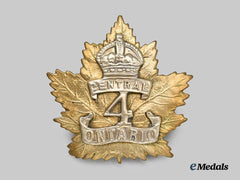 Canada, CEF. First War 4th Infantry Battalion Cap Badge