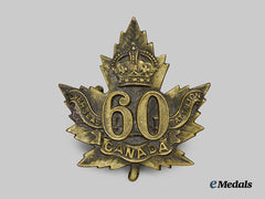 Canada, CEF. A 60th Infantry Battalion "Victoria Rifles of Canada" Cap Badge