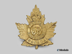 Canada, CEF. A 58th Infantry Battalion Cap Badge