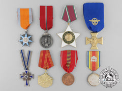 A Lot Of Eight European Medals, Decorations, And Awards