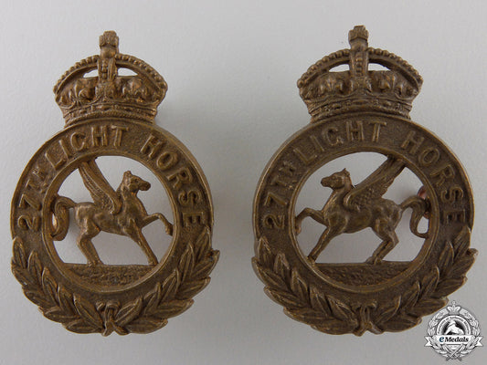 a27_th_light_horse_saskatchewan_militia_collar_badge_pair_a_27th_light_hor_5554a2bc31dea