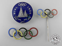 Three 1936 Berlin Olympic Games Pins & Badges